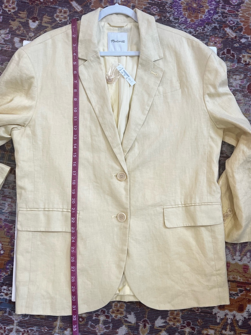 Madewell the Oversized Yellow Linen Blazer - Picture 13 of 14